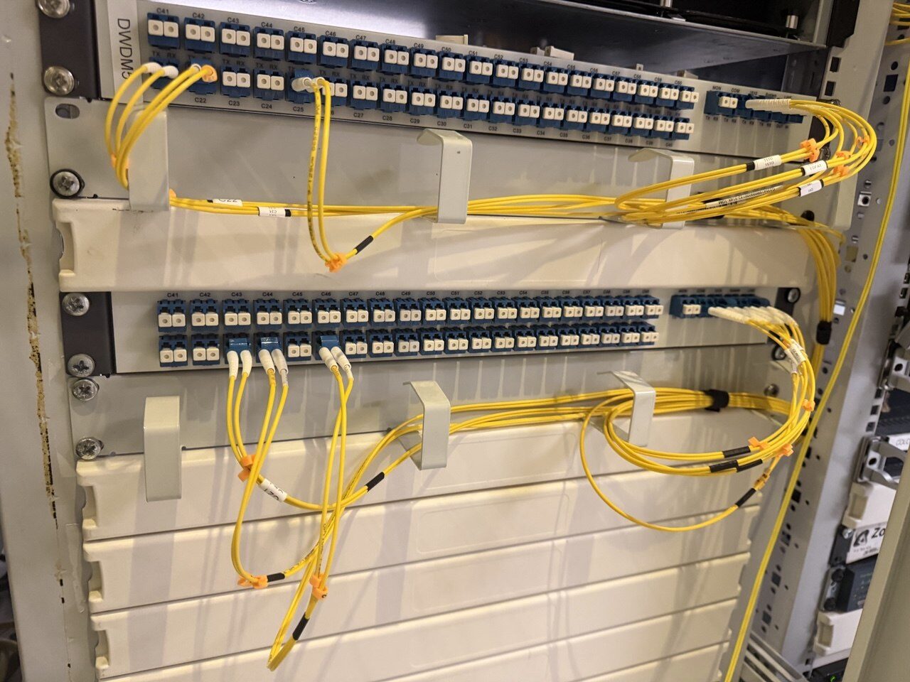 DWDM fiber patch panels at DataOne HQ (AMS01)